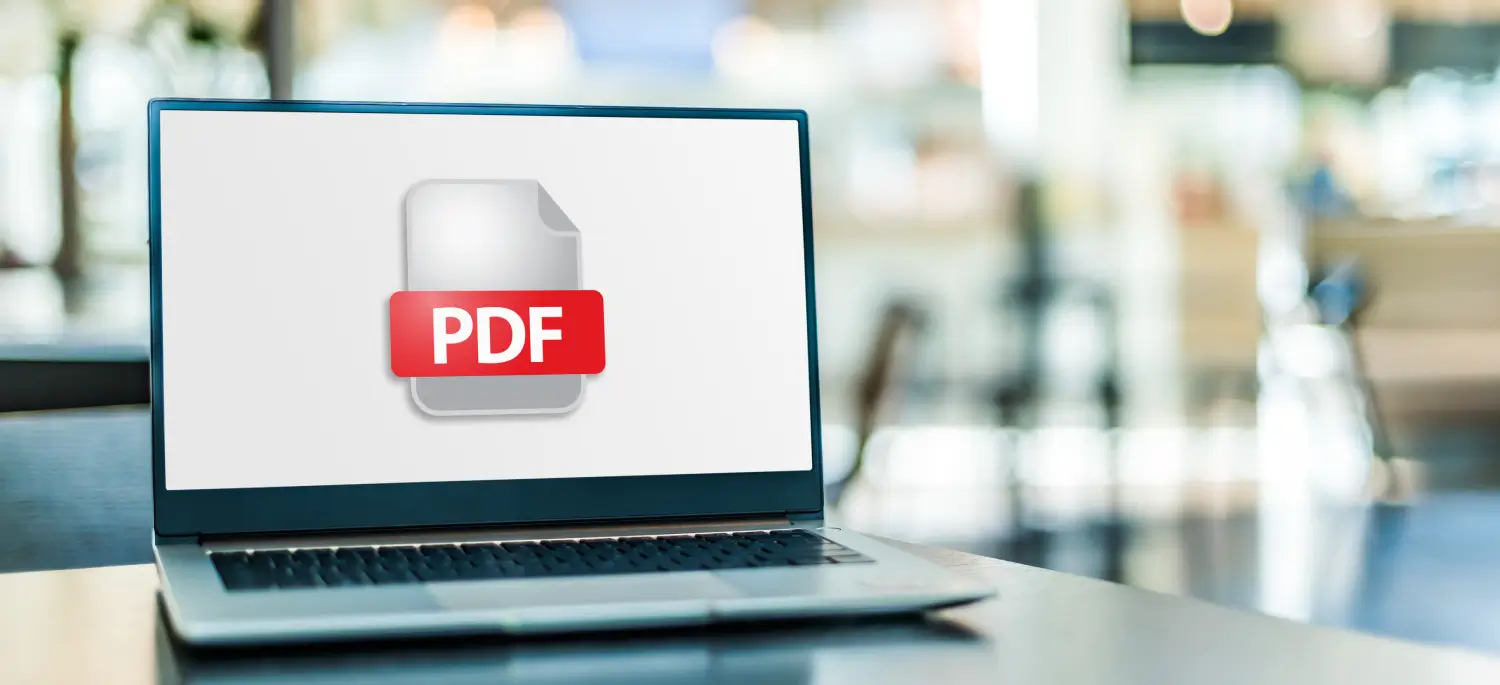 PDF on a laptop screen mockup